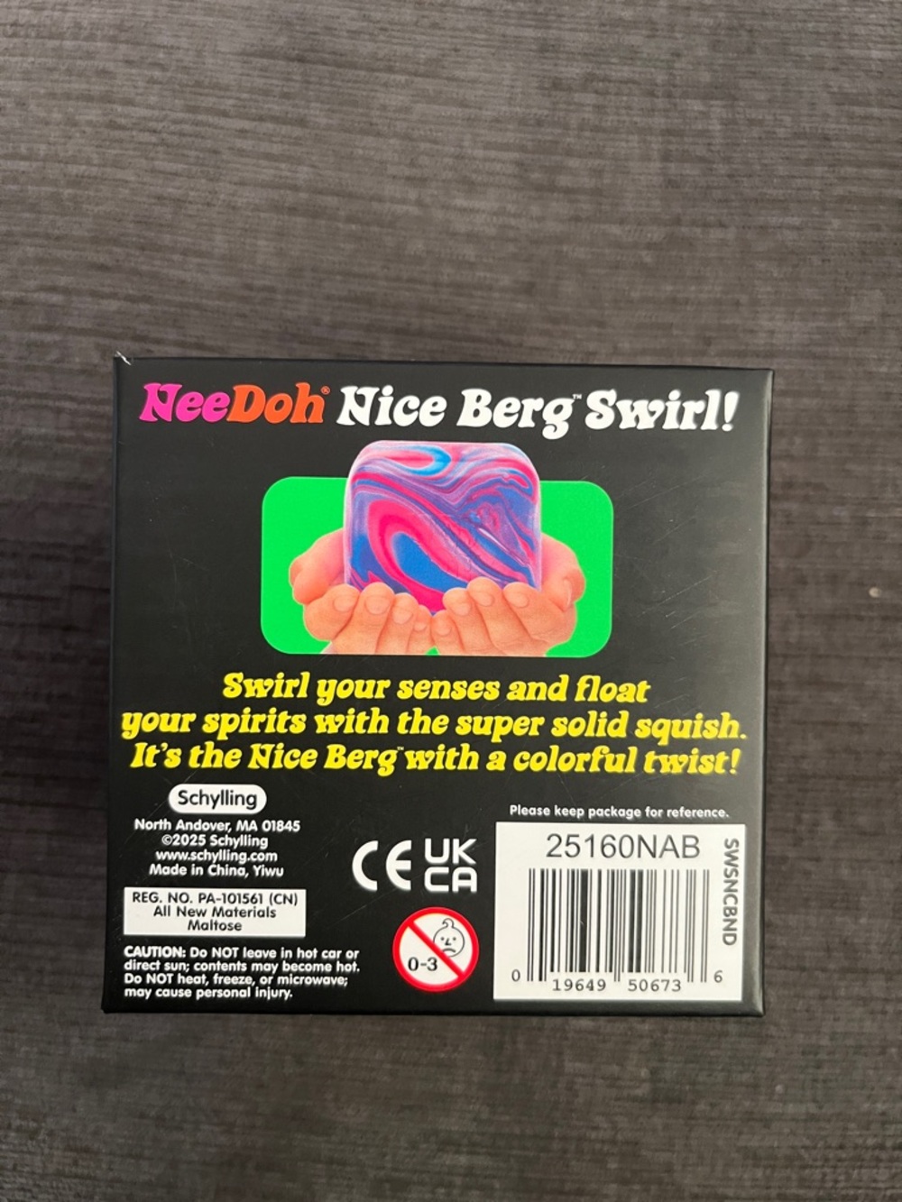 NEEDOH Nice Berg Swirl Solid Squish Stress Toy - Purple/Pink - Picture 2 of 2